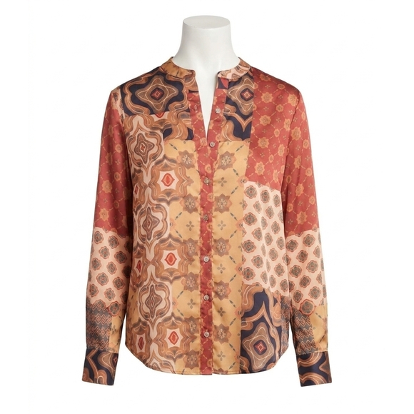 MISA LOS ANGELES Tops - NEW MISA LOS ANGELES frankie top in surreal patchwork satin